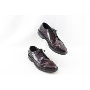 Vintage 70s 80s Mens Coburne Square Longwing Wingtip Shoes Size 7.5 D‎ Burgundy